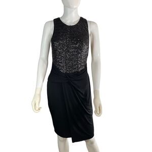Bailey 44 Sleeveless Cocktail Bodycon Sequin Party Event Dress Black Small